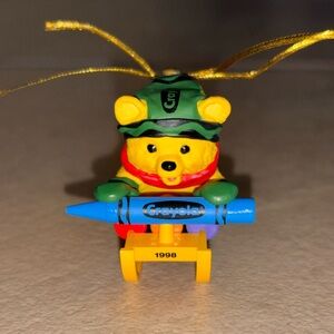 Crayola Yellow Bear with Blue Crayon Ornament